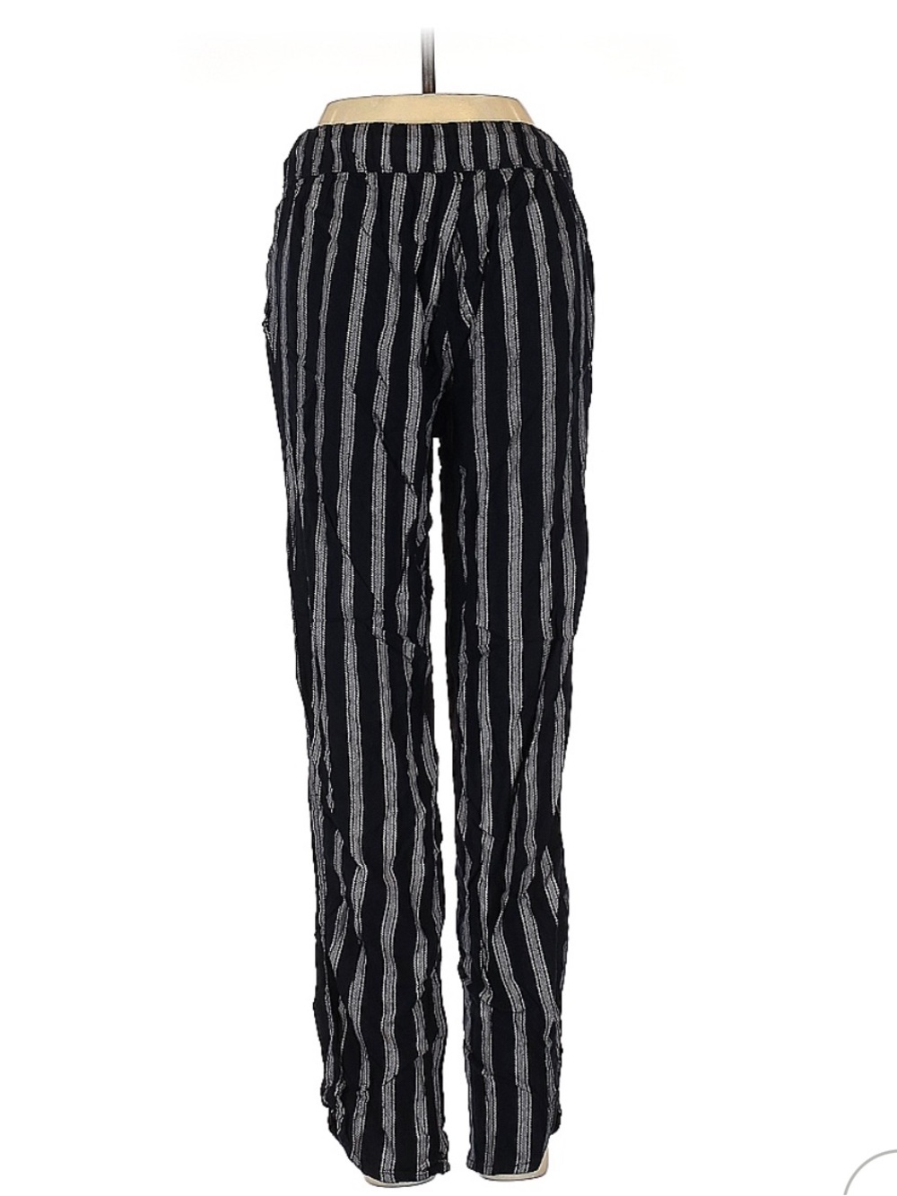 American Eagle Outfitters Black and White Vertical-Stripe Pants